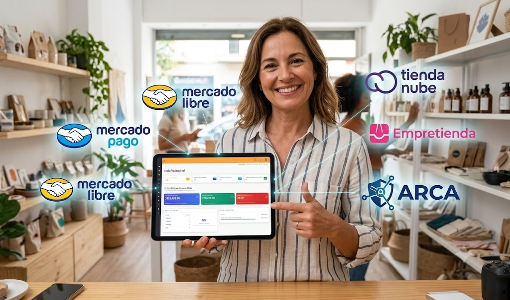 Veloce en acción, integrado con Mercado Pago, Mercado Libre, Tienda Nube y AFIP/ARCA